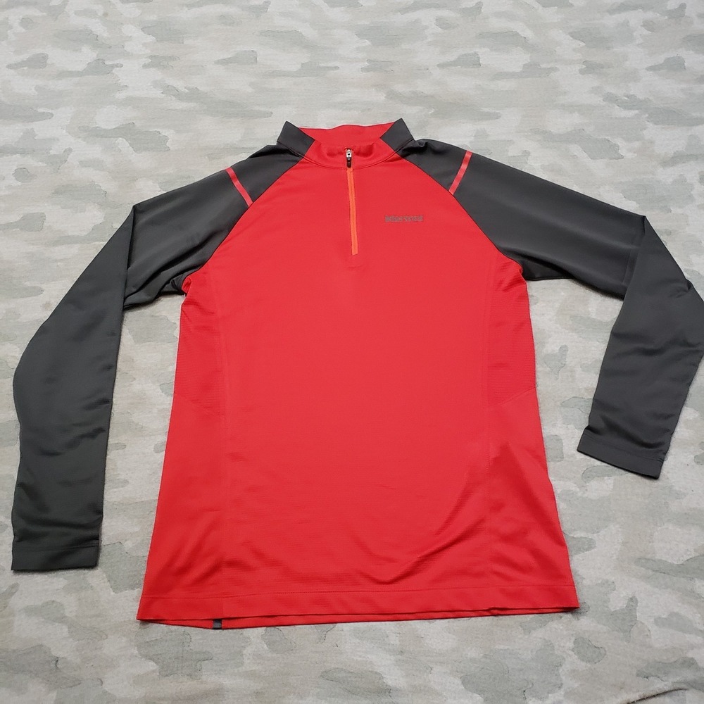 Marmot Shirt Mens Red Quarter Zip Long Sleeve Outdoors Hiking Trail Camp